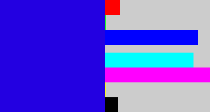 Hex color #2300e1 - ultramarine blue
