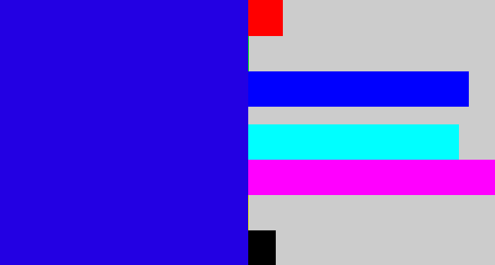 Hex color #2300e3 - ultramarine blue