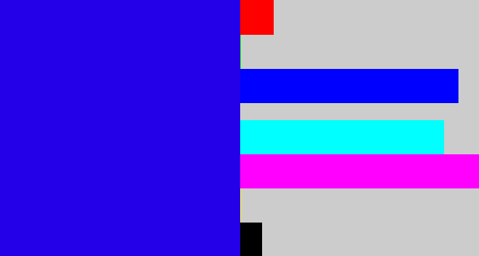 Hex color #2300e7 - ultramarine blue