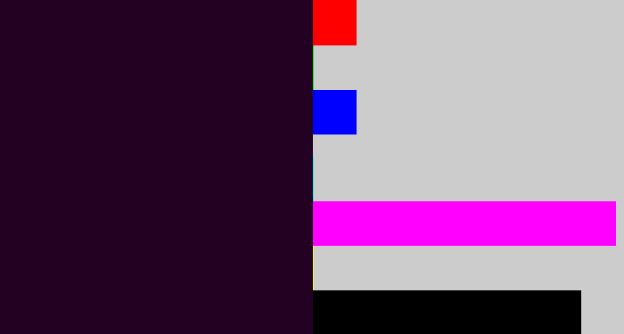 Hex color #230123 - very dark purple