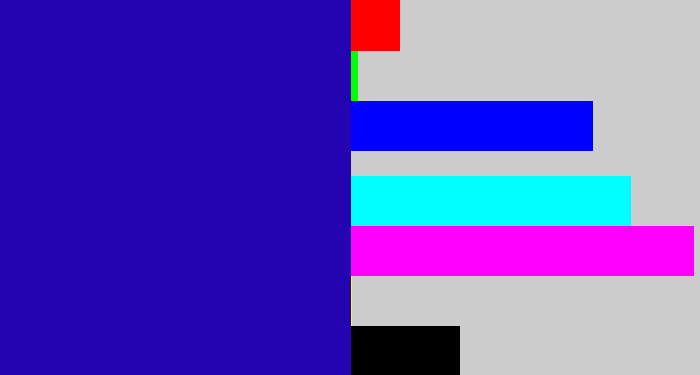 Hex color #2304b0 - ultramarine