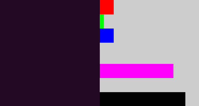 Hex color #230923 - very dark purple