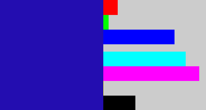 Hex color #230db0 - ultramarine