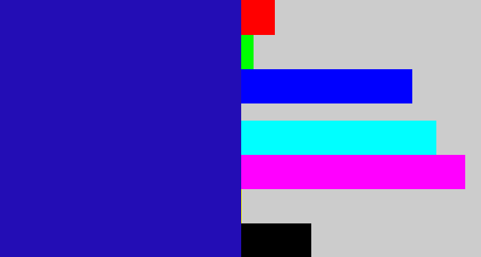 Hex color #230db5 - ultramarine