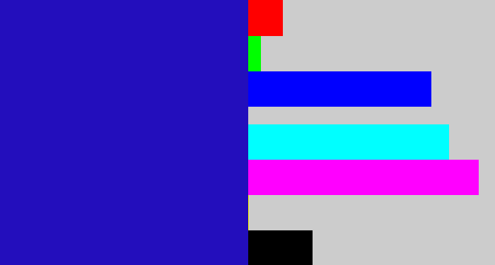Hex color #230ebc - ultramarine