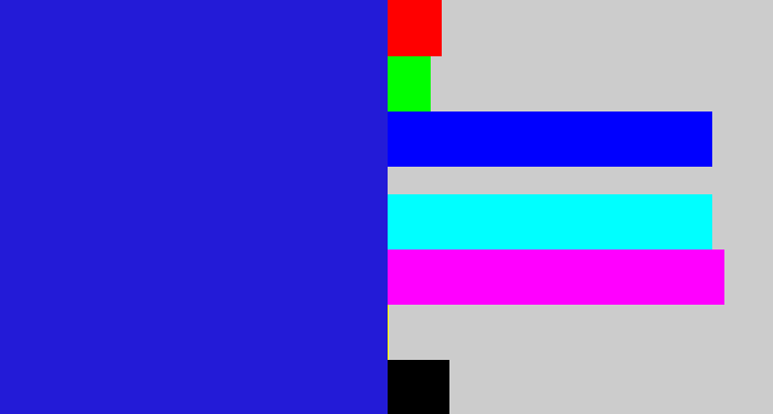 Hex color #231bd7 - ultramarine blue