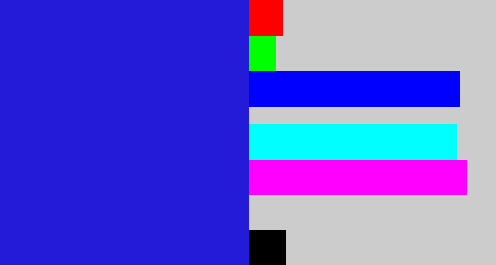Hex color #231bd8 - ultramarine blue