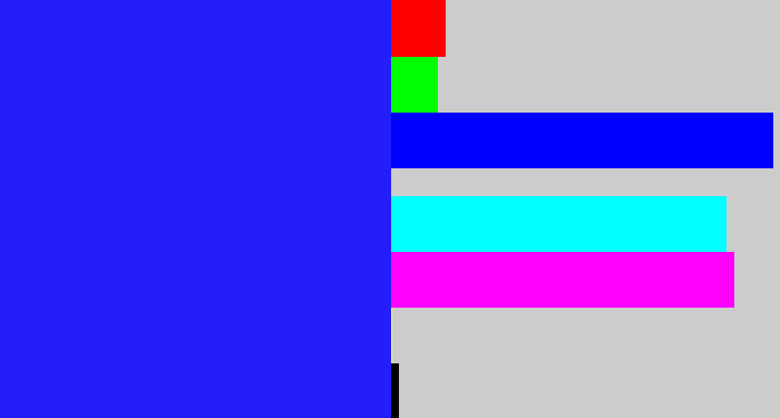 Hex color #231efa - vivid blue