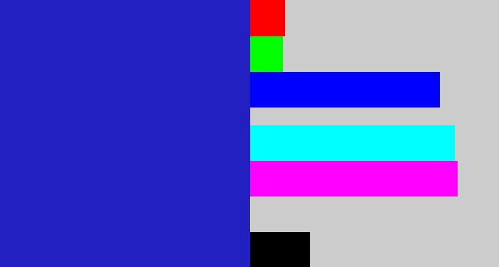 Hex color #2320c1 - indigo blue