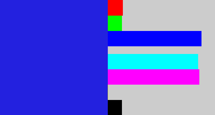 Hex color #2321df - ultramarine blue