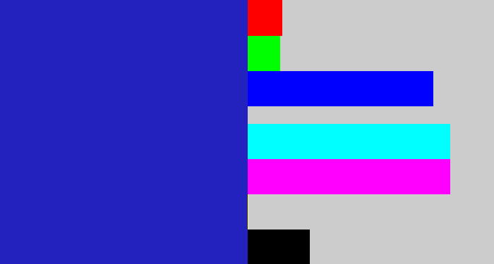 Hex color #2322be - indigo blue
