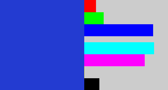 Hex color #233bd1 - blue blue
