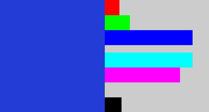 Hex color #233cd6 - blue blue