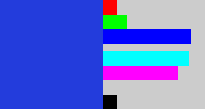 Hex color #233cdc - blue blue