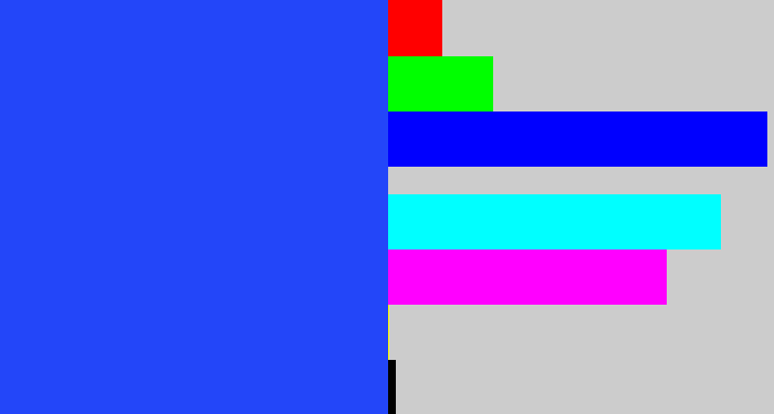 Hex color #2346f9 - azul