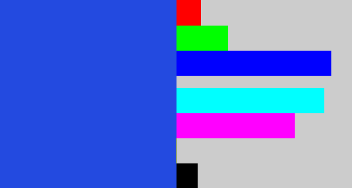 Hex color #234ae0 - azul