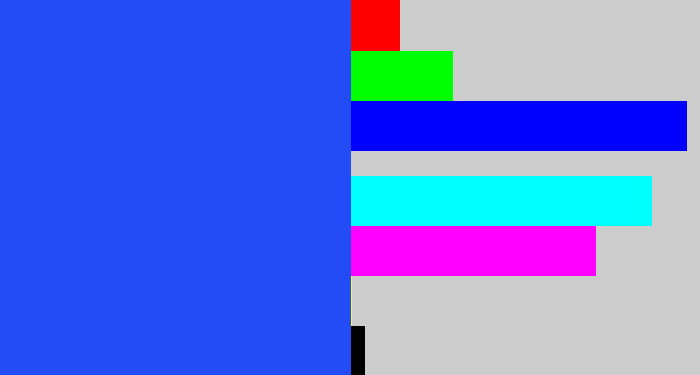 Hex color #234bf6 - azul