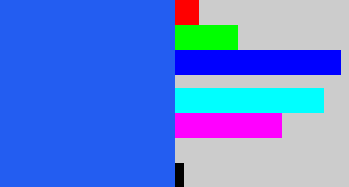 Hex color #235df1 - azul
