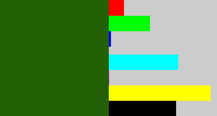 Hex color #236006 - navy green