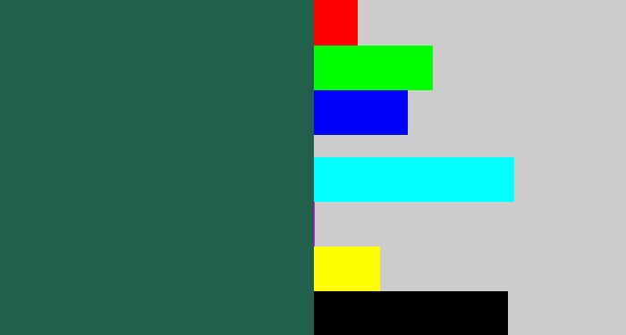 Hex color #23604c - dark green blue