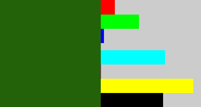 Hex color #236208 - navy green