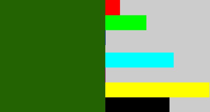 Hex color #236301 - navy green