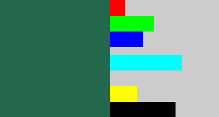 Hex color #23674d - dark green blue