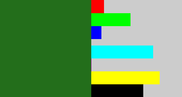 Hex color #236e1b - tree green