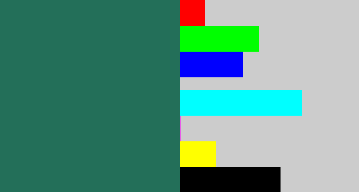 Hex color #236f59 - dark green blue