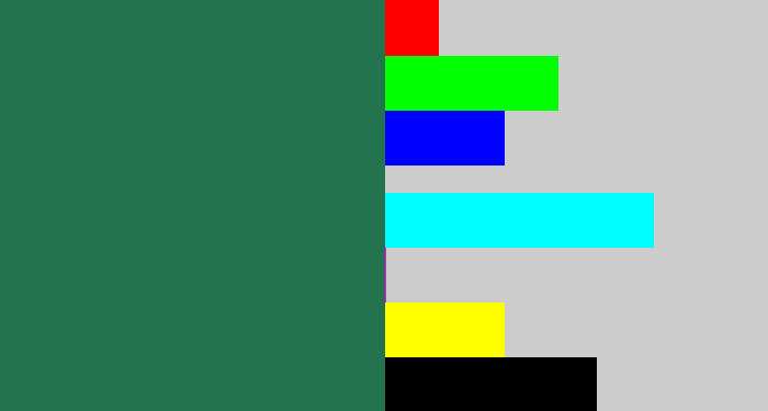 Hex color #23734f - dark green blue