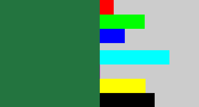 Hex color #23743f - darkish green