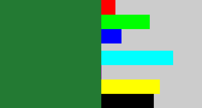 Hex color #237a33 - darkish green