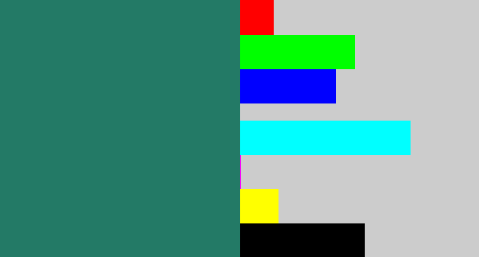 Hex color #237a66 - blue green
