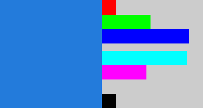 Hex color #237bdb - water blue