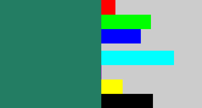 Hex color #237d63 - blue green