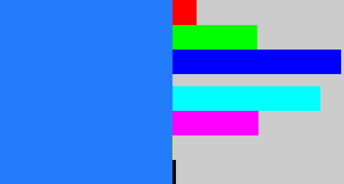 Hex color #237dfa - clear blue