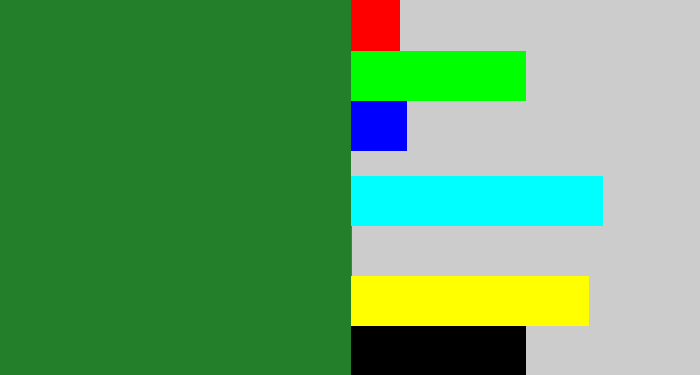Hex color #237f29 - darkish green