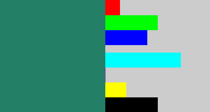 Hex color #237f65 - blue green