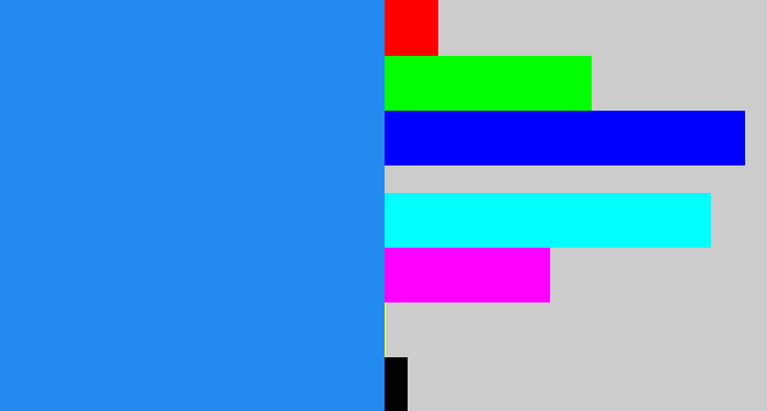 Hex color #238af0 - clear blue