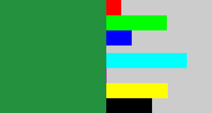 Hex color #23913d - darkish green