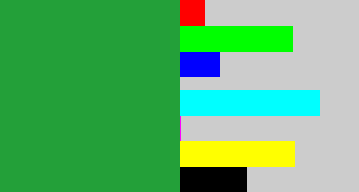Hex color #23a039 - medium green