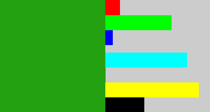 Hex color #23a111 - green