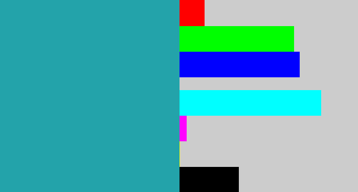 Hex color #23a3aa - tealish