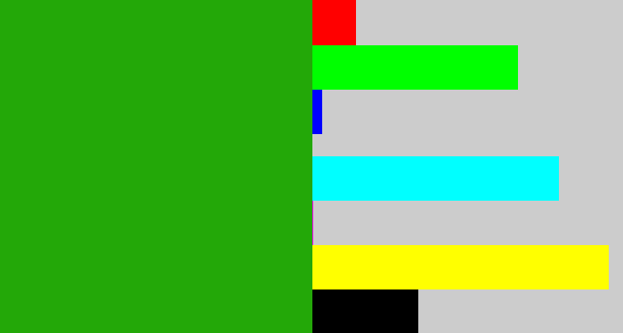 Hex color #23a808 - green