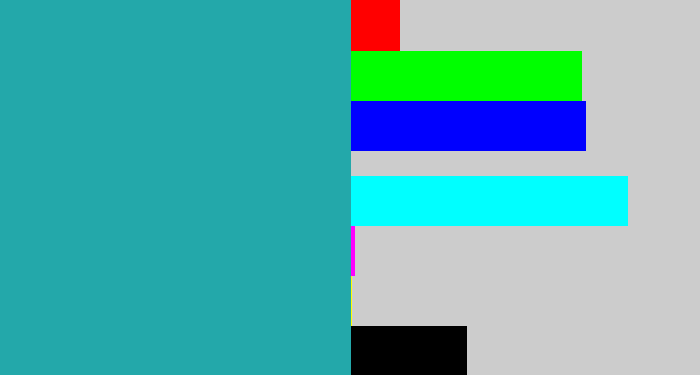 Hex color #23a8aa - tealish