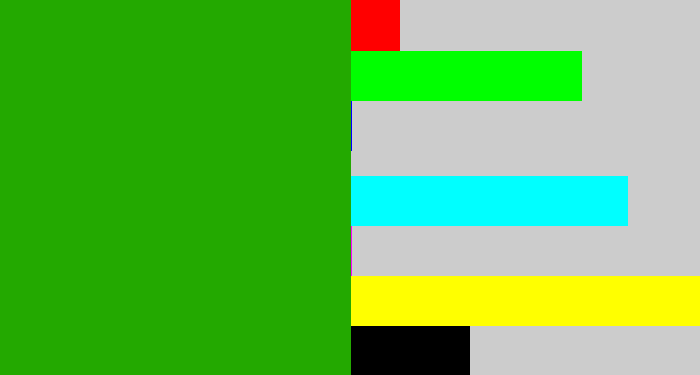Hex color #23a900 - green
