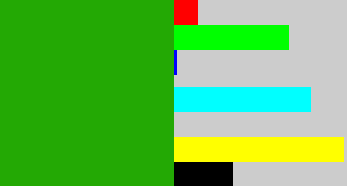 Hex color #23a904 - green