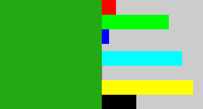 Hex color #23a911 - green
