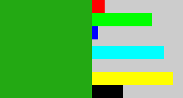 Hex color #23a913 - green