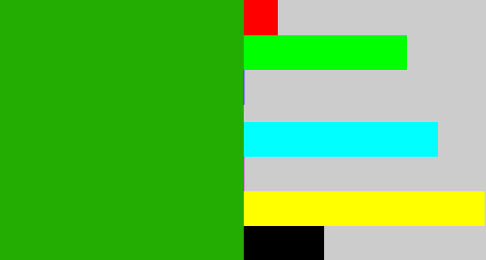 Hex color #23ac01 - green